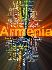 Image showing Armenia background concept glowing