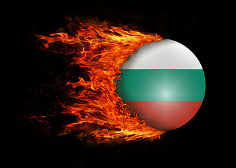 Image showing Flag with a trail of fire - Bulgaria