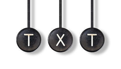 Image showing Typewriter buttons, isolated - Txt