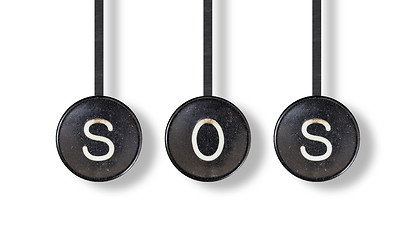 Image showing Typewriter buttons, isolated - SOS