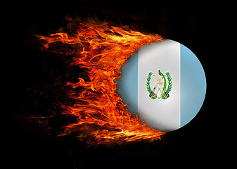 Image showing Flag with a trail of fire - Guatemala