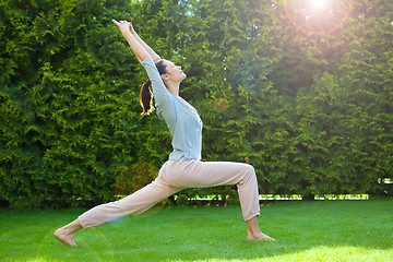 Image showing adult woman doing yoga
