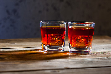 Image showing two glasses of old whiskey