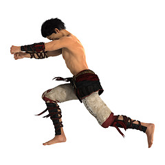 Image showing Fighting Asian Man