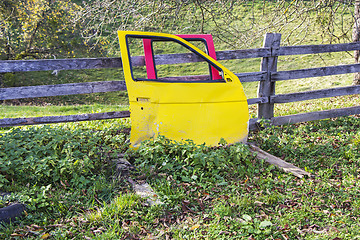 Image showing Car doors wreck