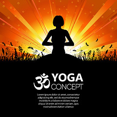 Image showing Silhouette of a Girl in Yoga pose