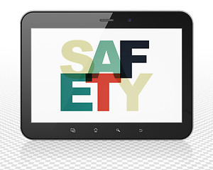 Image showing Safety concept: Tablet Pc Computer with Safety on  display