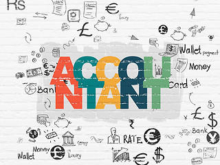 Image showing Money concept: Accountant on wall background