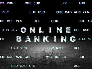 Image showing Currency concept: Online Banking in grunge dark room