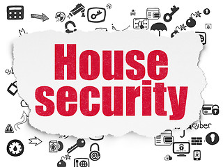 Image showing Protection concept: House Security on Torn Paper background