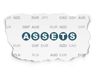 Image showing Currency concept: Assets on Torn Paper background