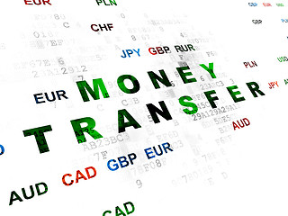 Image showing Currency concept: Money Transfer on Digital background