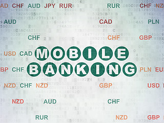 Image showing Money concept: Mobile Banking on Digital Paper background