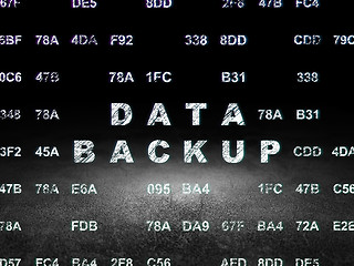 Image showing Data concept: Data Backup in grunge dark room