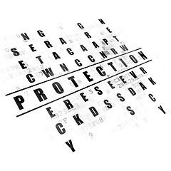 Image showing Protection concept: word Protection in solving Crossword Puzzle