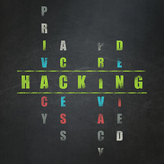 Image showing Security concept: word Hacking in solving Crossword Puzzle