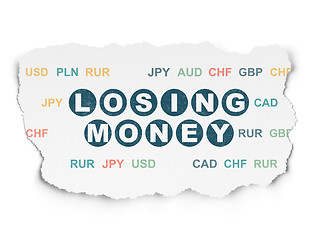 Image showing Banking concept: Losing Money on Torn Paper background