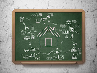 Image showing Business concept: Home on School Board background