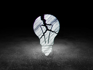 Image showing Business concept: Light Bulb in grunge dark room