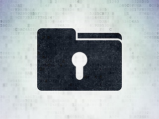 Image showing Business concept: Folder With Keyhole on Digital Paper background
