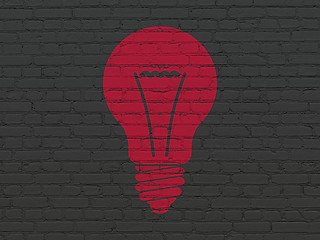 Image showing Business concept: Light Bulb on wall background