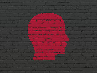 Image showing Business concept: Head on wall background