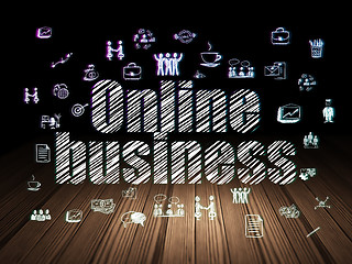 Image showing Business concept: Online Business in grunge dark room