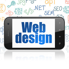 Image showing Web design concept: Smartphone with Web Design on display