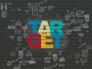 Image showing Finance concept: Target on wall background