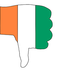 Image showing Irish thumb down