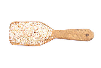 Image showing Hazelnuts powdered on shovel