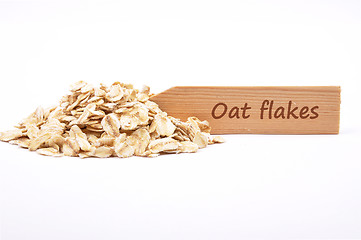 Image showing Oat flakes at plate