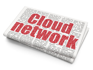 Image showing Cloud computing concept: Cloud Network on Newspaper background