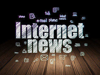 Image showing News concept: Internet News in grunge dark room