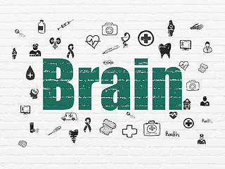 Image showing Health concept: Brain on wall background