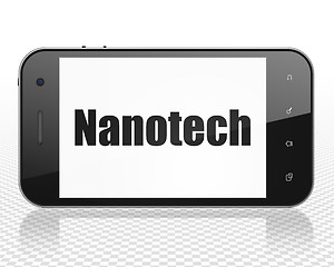 Image showing Science concept: Smartphone with Nanotech on display