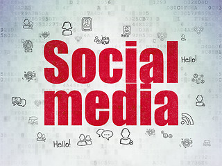 Image showing Social network concept: Social Media on Digital Paper background