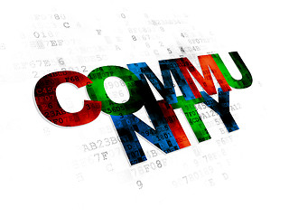 Image showing Social network concept: Community on Digital background