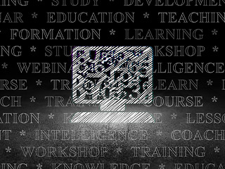 Image showing Education concept: Computer Pc in grunge dark room