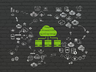 Image showing Cloud technology concept: Cloud Network on wall background