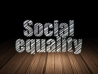 Image showing Political concept: Social Equality in grunge dark room