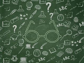 Image showing Education concept: Glasses on School Board background