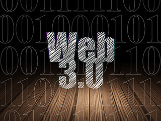 Image showing Web design concept: Web 3.0 in grunge dark room