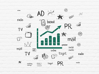 Image showing Marketing concept: Growth Graph on wall background