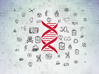 Image showing Science concept: DNA on Digital Paper background