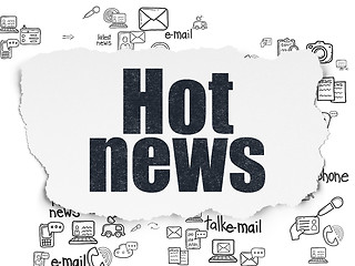 Image showing News concept: Hot News on Torn Paper background