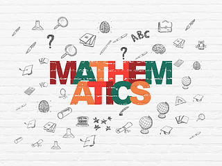 Image showing Learning concept: Mathematics on wall background