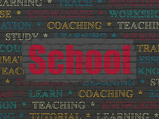 Image showing Studying concept: School on wall background