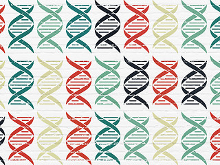 Image showing Science concept: DNA icons on wall background