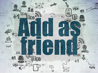 Image showing Social network concept: Add as Friend on Digital Paper background